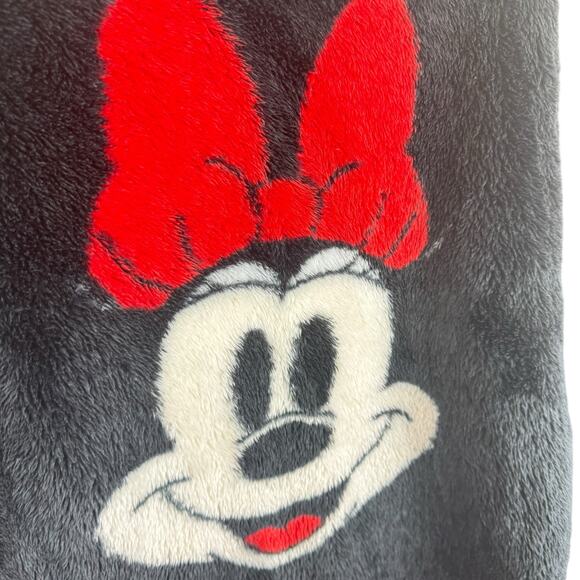 Forever 21 Disney Minnie Mouse Black Plush Fleece Pajama Top Pullover Size M - Picture 3 of 6